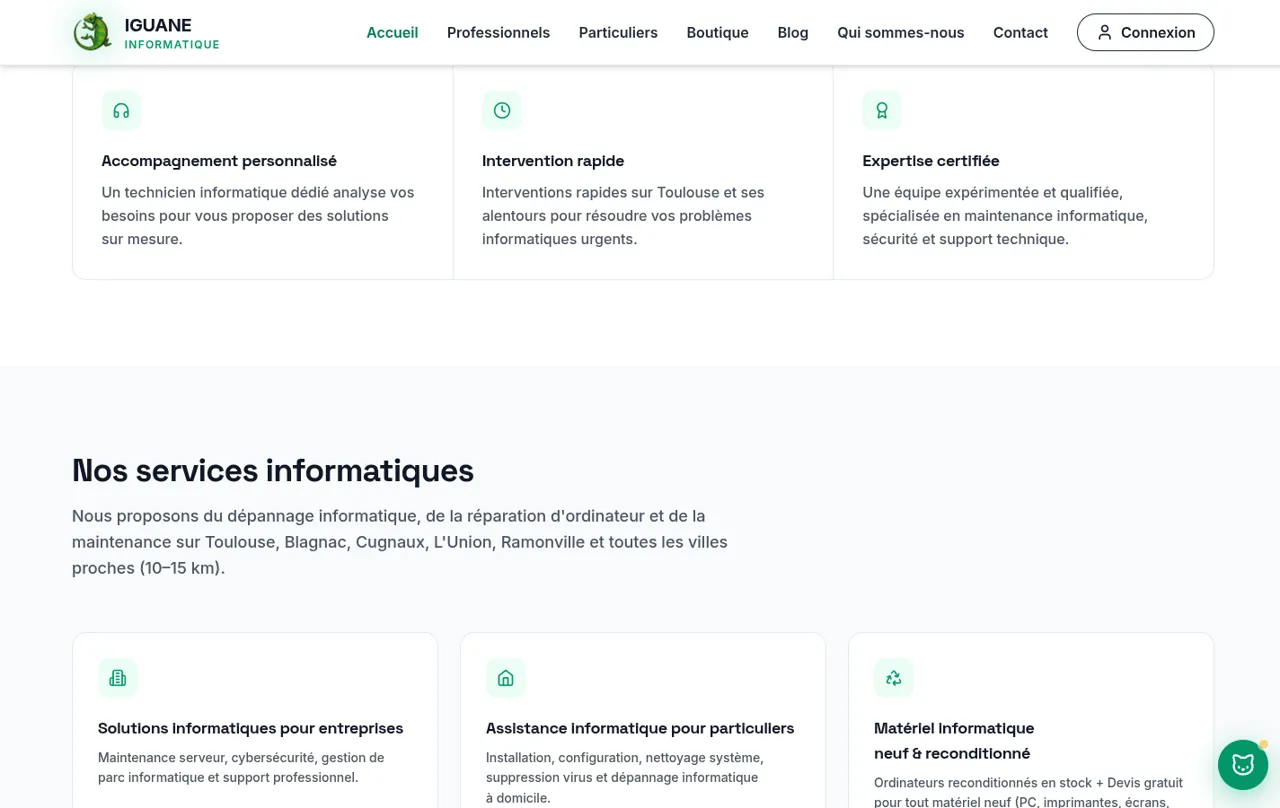 Les services, présentés par public
