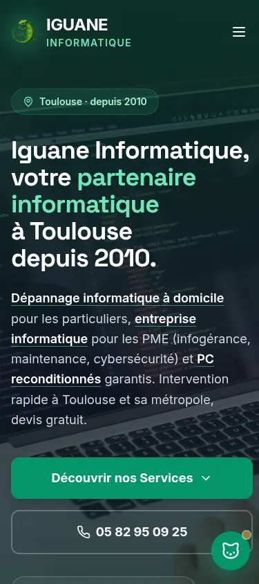 Le site sur téléphone